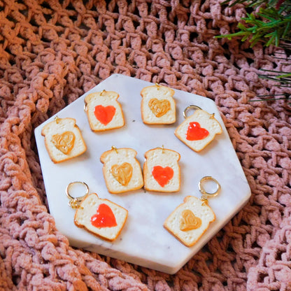 Heart Peanut Butter and Jelly Earrings