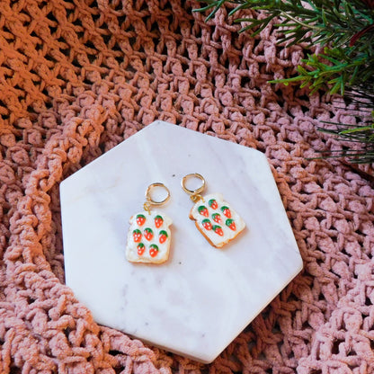 Strawberry Jam Toast Earrings