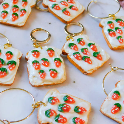 Strawberry Jam Toast Earrings