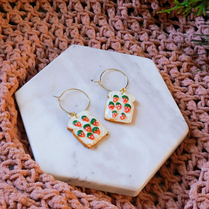 Strawberry Jam Toast Earrings