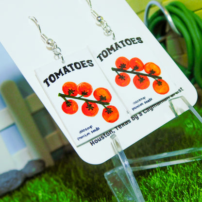 Tomato Seed Packet Earrings