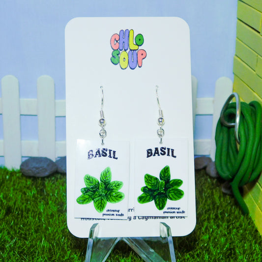 Basil Seed Packet Earrings