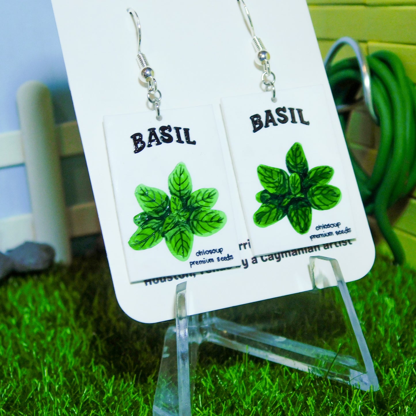 Basil Seed Packet Earrings