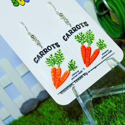 Carrot Seed Packet Earrings