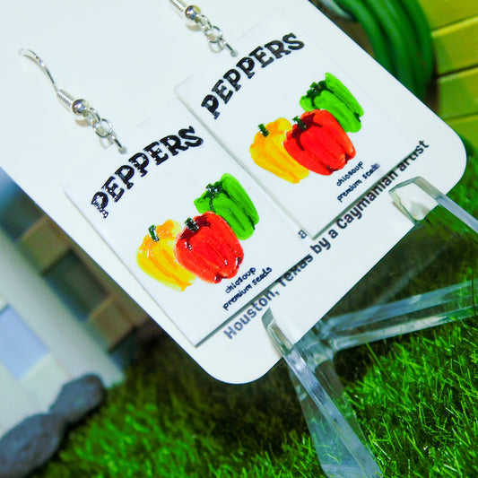 Bell Pepper Seed Packet Earrings