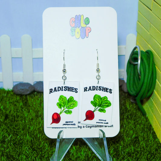 Radish Seed Packet Earrings