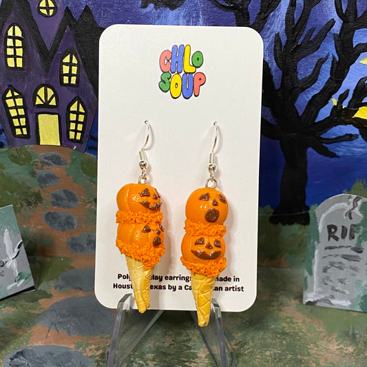 Double Scoop Pumpkin Ice Cream Earrings