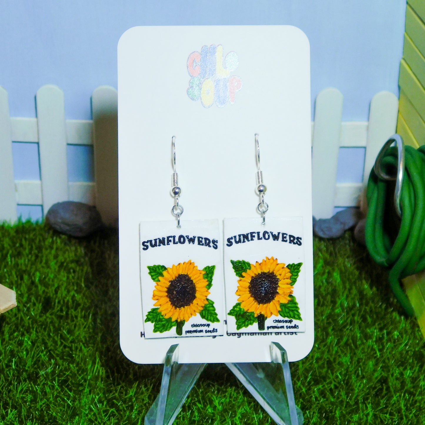 Sunflower Seed Packet Earrings