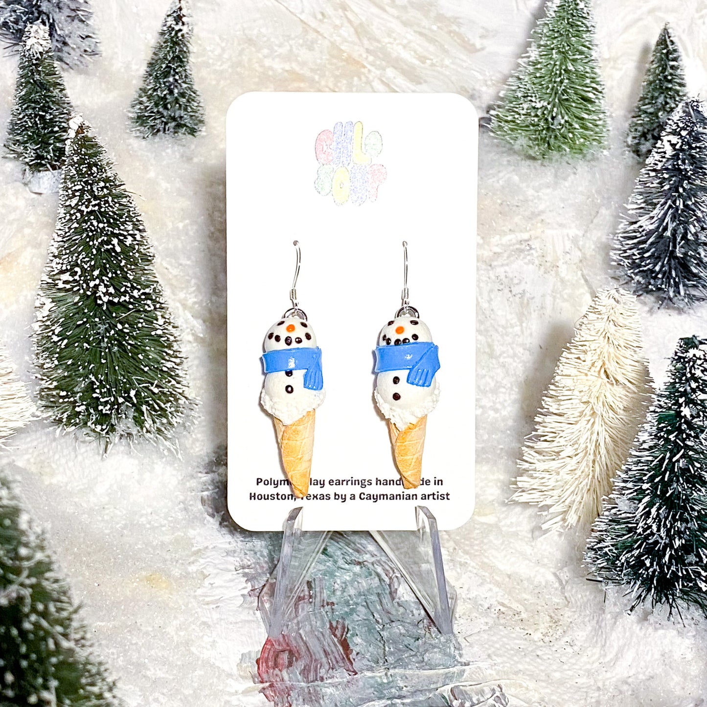 Snowman Ice Cream Earrings
