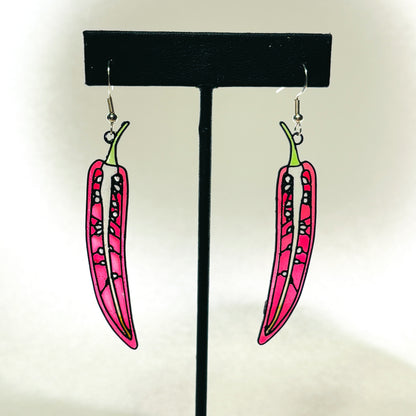 Stained 'Glass' Earrings - Chili Pepper Halves