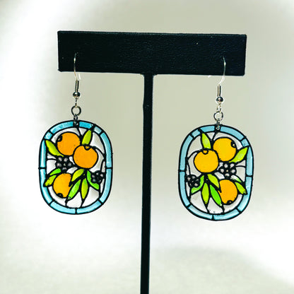 Stained 'Glass' Earrings - Orange