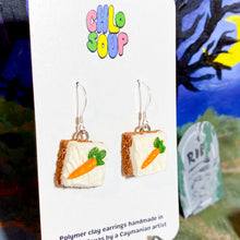 Load image into Gallery viewer, Square Carrot Cake Slice Earrings