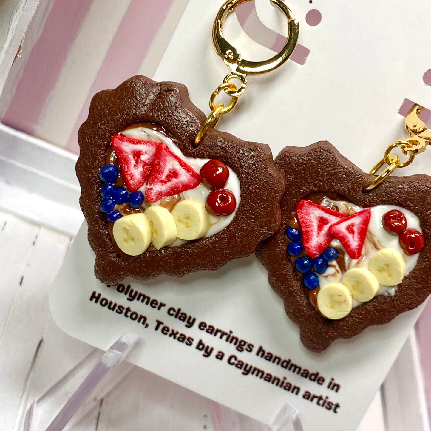 Chocolate Heart Tart Earrings