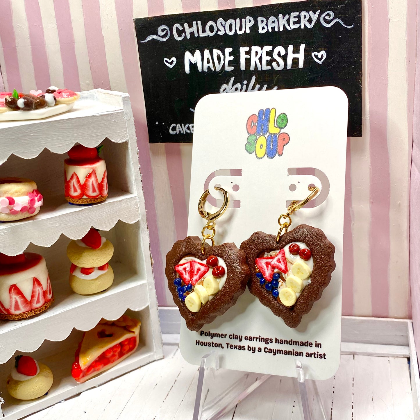 Chocolate Heart Tart Earrings