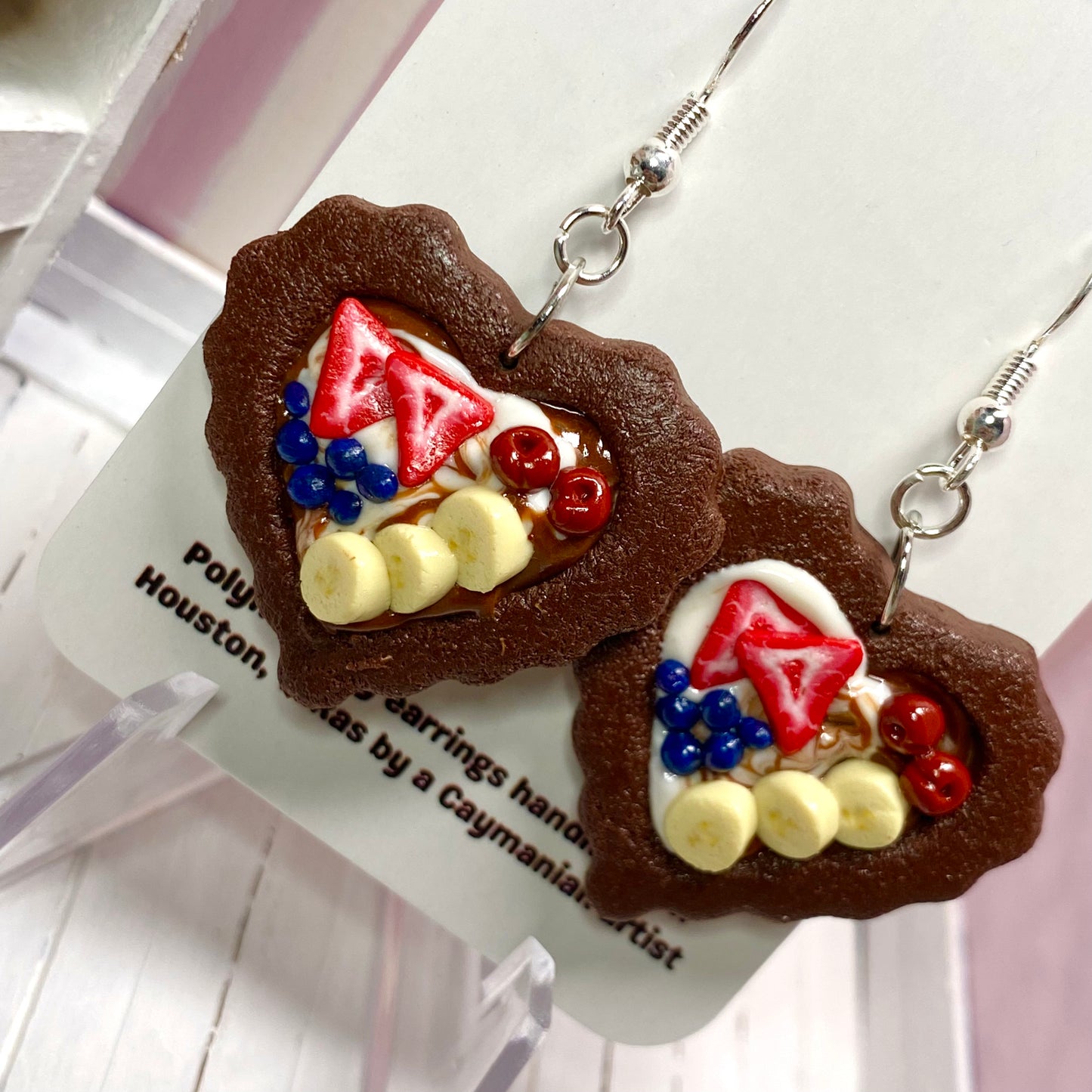 Chocolate Heart Tart Earrings