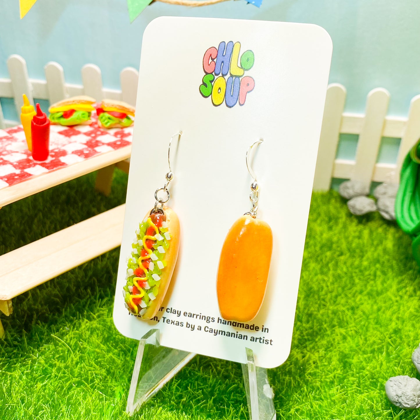 Relish Hot Dog Earrings