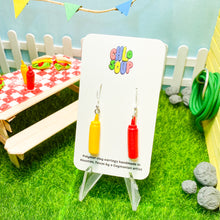 Load image into Gallery viewer, Mustard and Ketchup Bottle Earrings