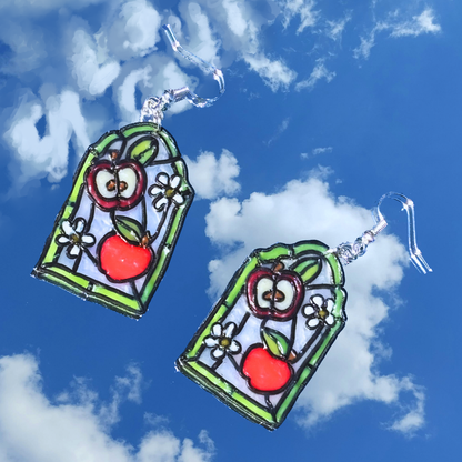 Stained 'Glass' Earrings - Apple