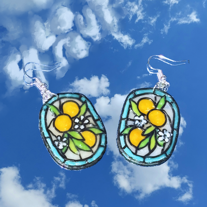 Stained 'Glass' Earrings - Orange
