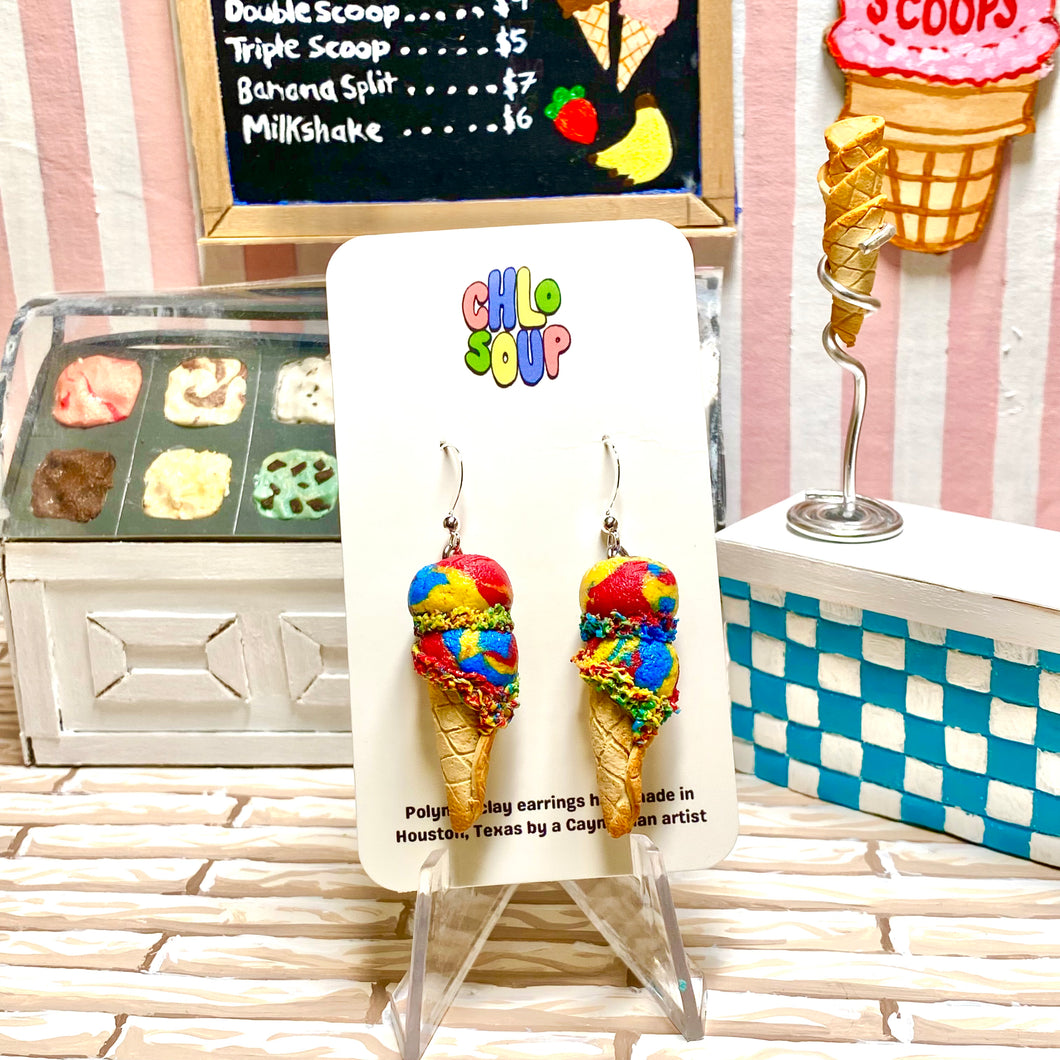 Double Scoop Superman Ice Cream Earrings