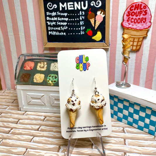 Cookie Dough Ice Cream Earrings