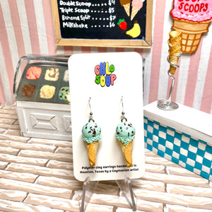 Mint Chip Ice Cream Earrings