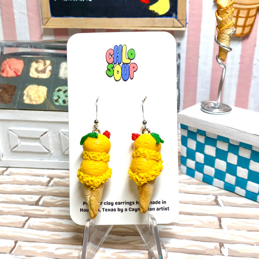 Mango Sorbet Ice Cream Earrings