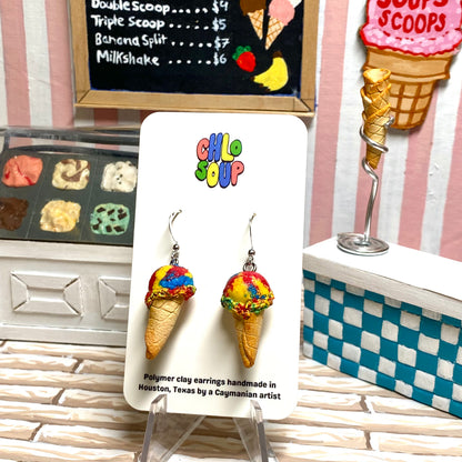 Single Scoop Superman Ice Cream Earrings