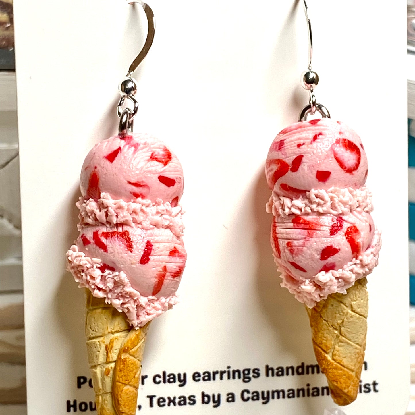 Double Scoop Strawberry Ice Cream Earrings