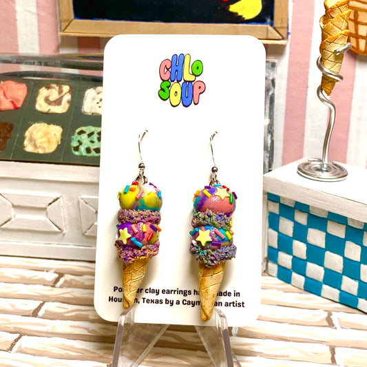 Unicorn Ice Cream Earrings