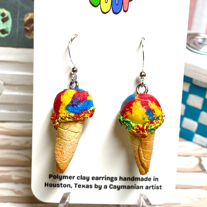 Single Scoop Superman Ice Cream Earrings