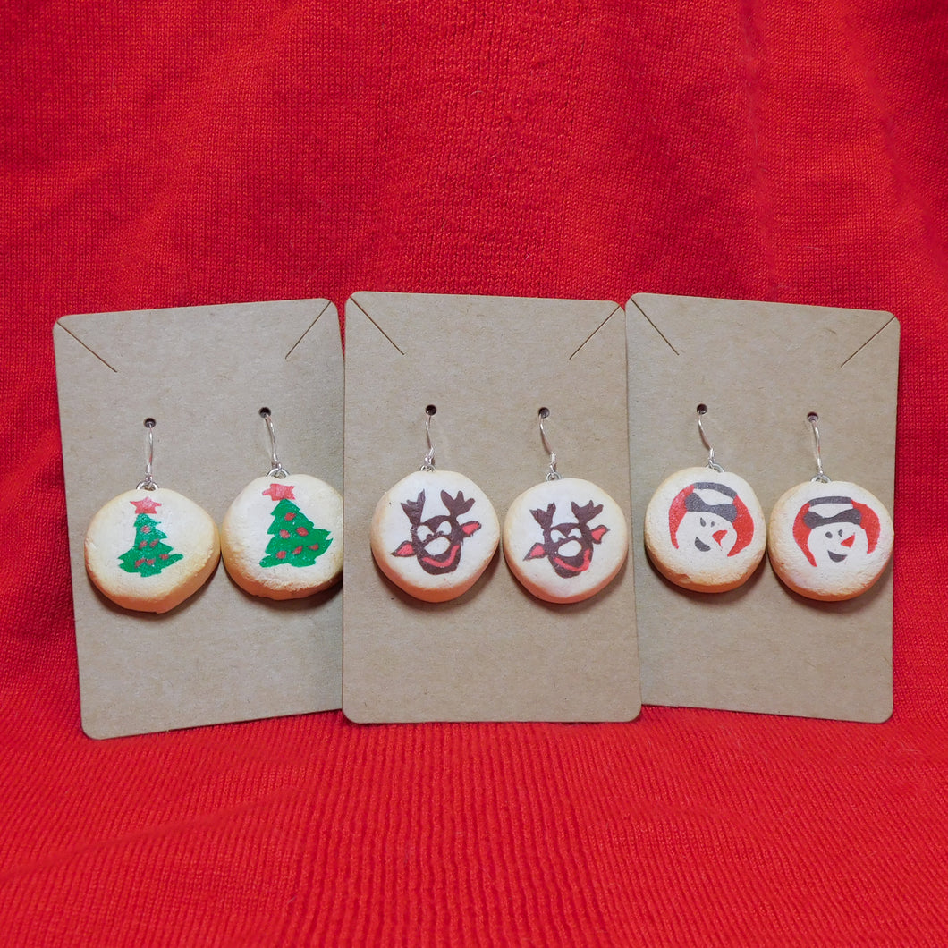 SET OF 3 - Holiday Pillsbury Inspired Sugar Cookie Earrings