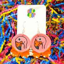 Load image into Gallery viewer, Flamingo Zoo Pal Inspired Earrings