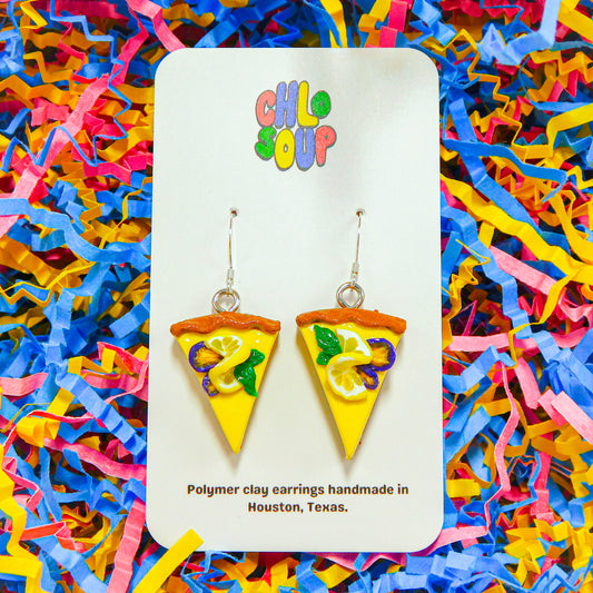 Lemon Viola Tart Earrings