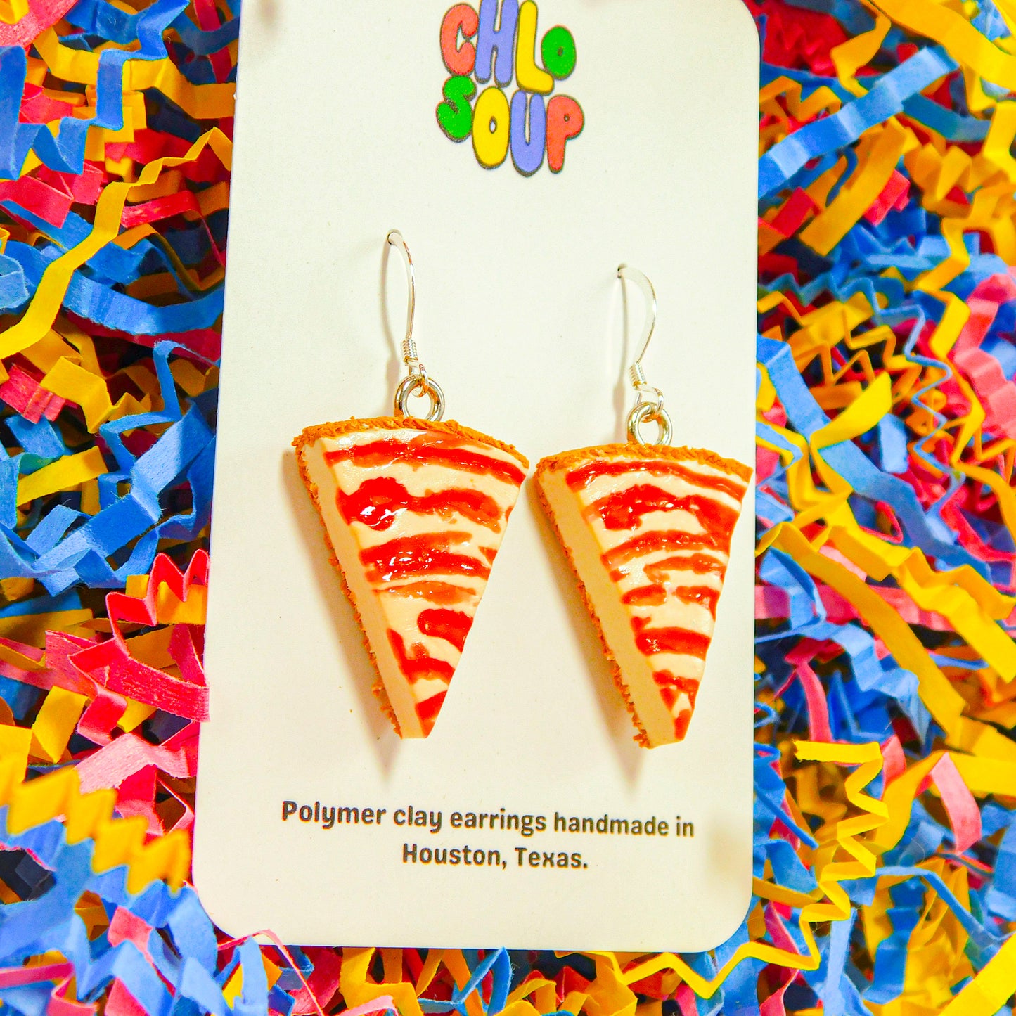 Strawberry Swirl Cheesecake Earrings