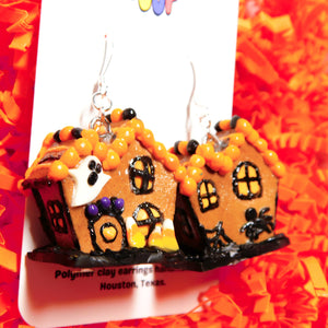 Halloween Gingerbread House Earrings