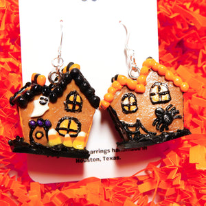 Halloween Gingerbread House Earrings