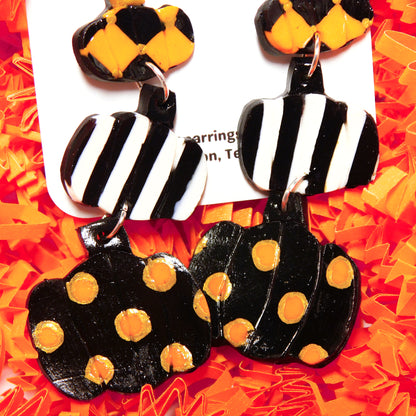 Pattern Pumpkin Earrings