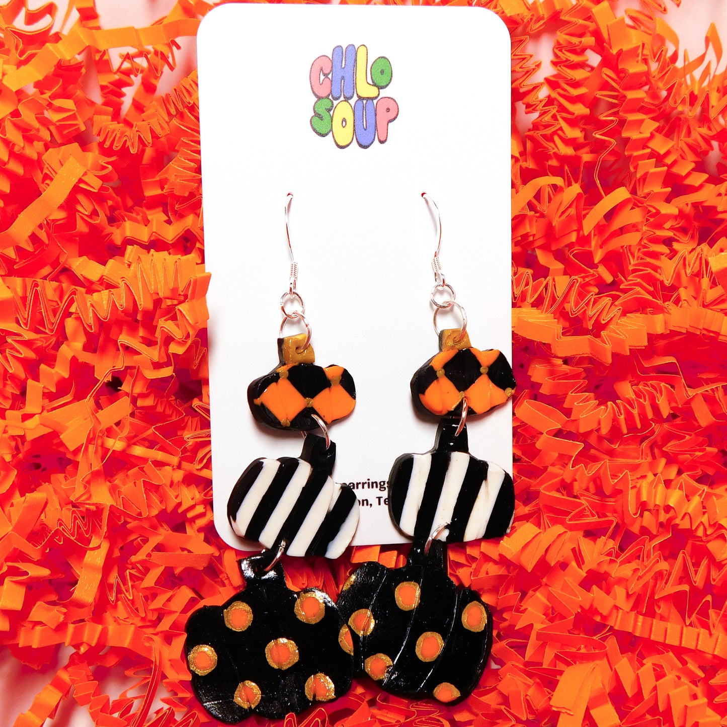 Pattern Pumpkin Earrings