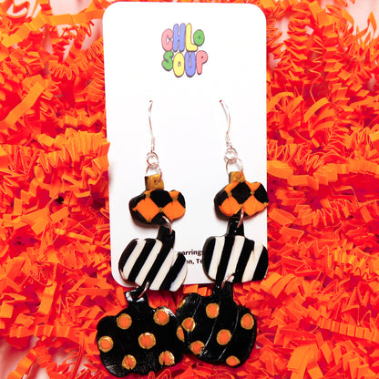 Pattern Pumpkin Earrings