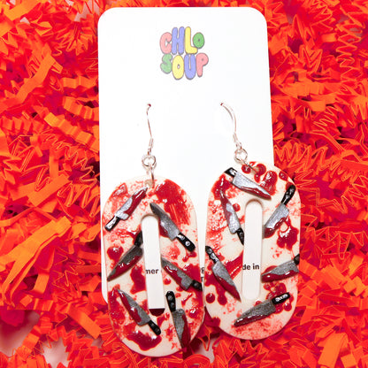 Bloody Knife Slab Earrings