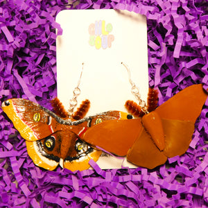 Polyphemus Moth Earrings