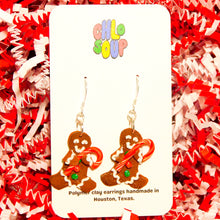 Load image into Gallery viewer, Gingerbread and Candy Cane Cookie Earrings