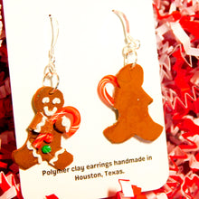 Load image into Gallery viewer, Gingerbread and Candy Cane Cookie Earrings