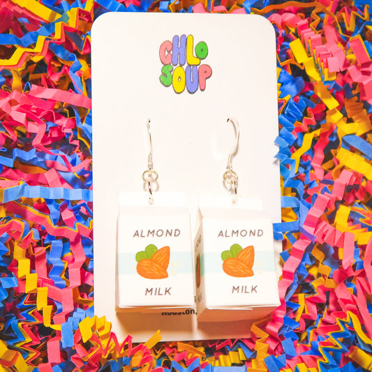 Almond Milk Carton Earrings
