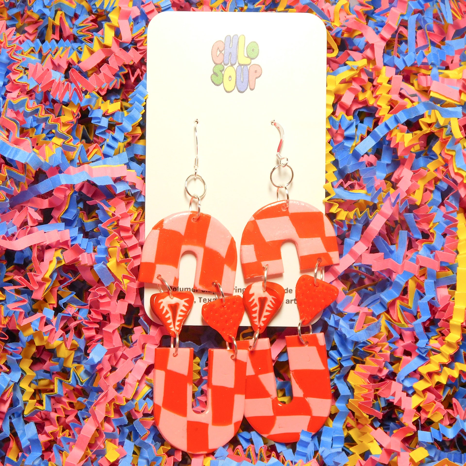 Checker Strawberry Earrings