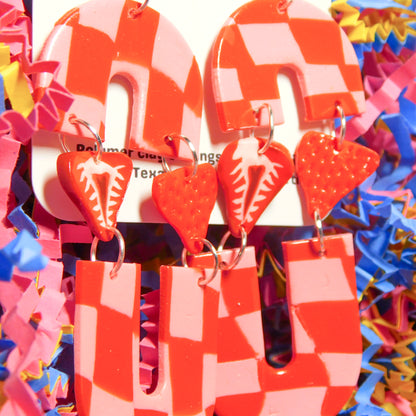Checker Strawberry Earrings