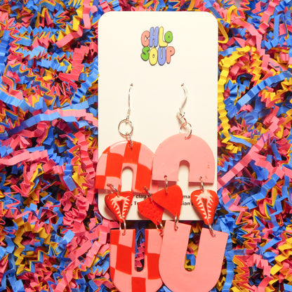 Checker Strawberry Earrings