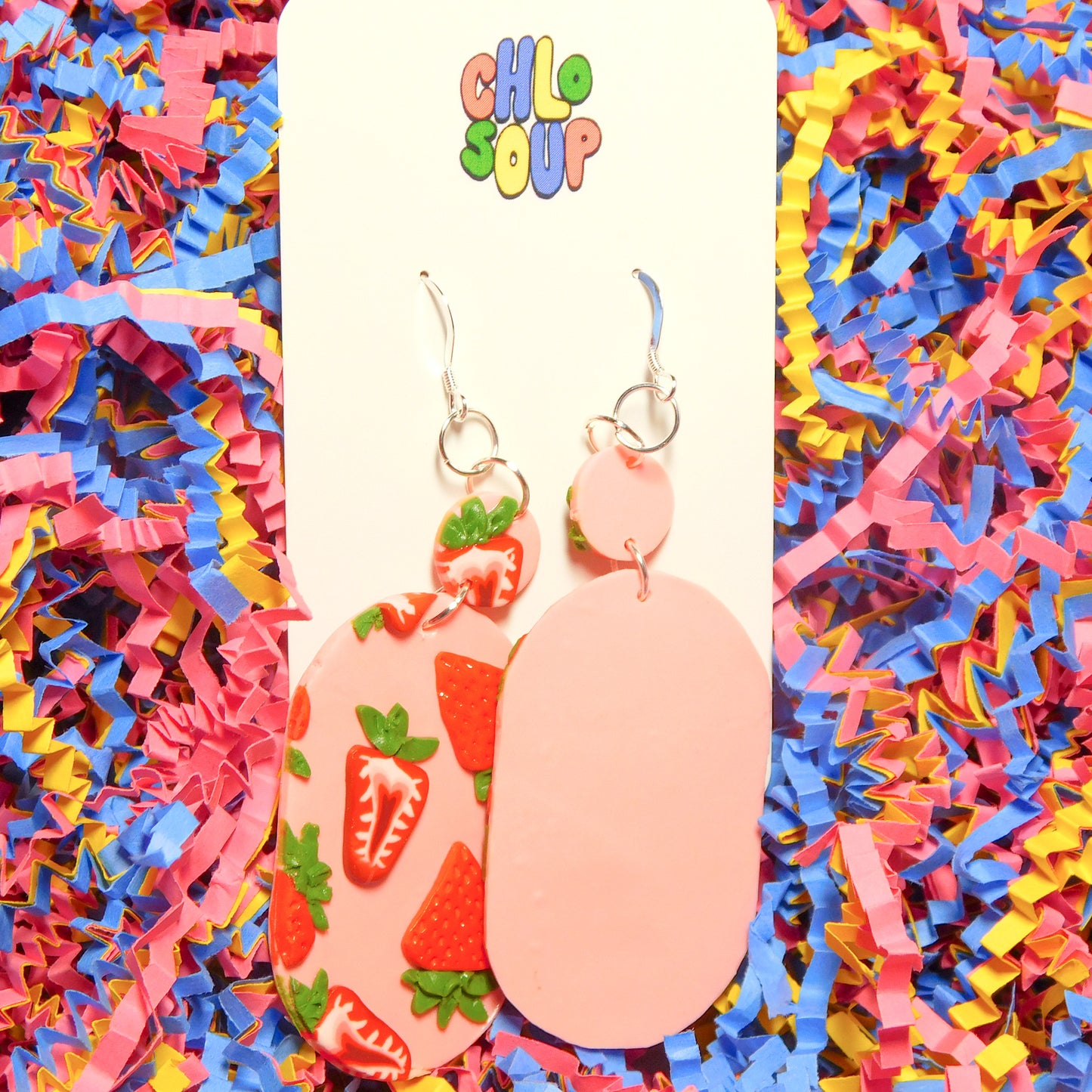 Strawberry Slab Earrings