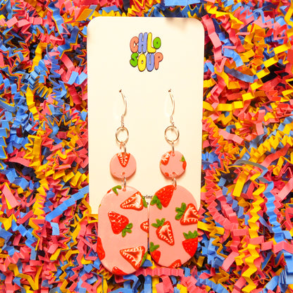 Small Strawberry Slab Earrings